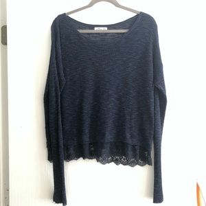Hollister Navy Lace Trim Sweater*